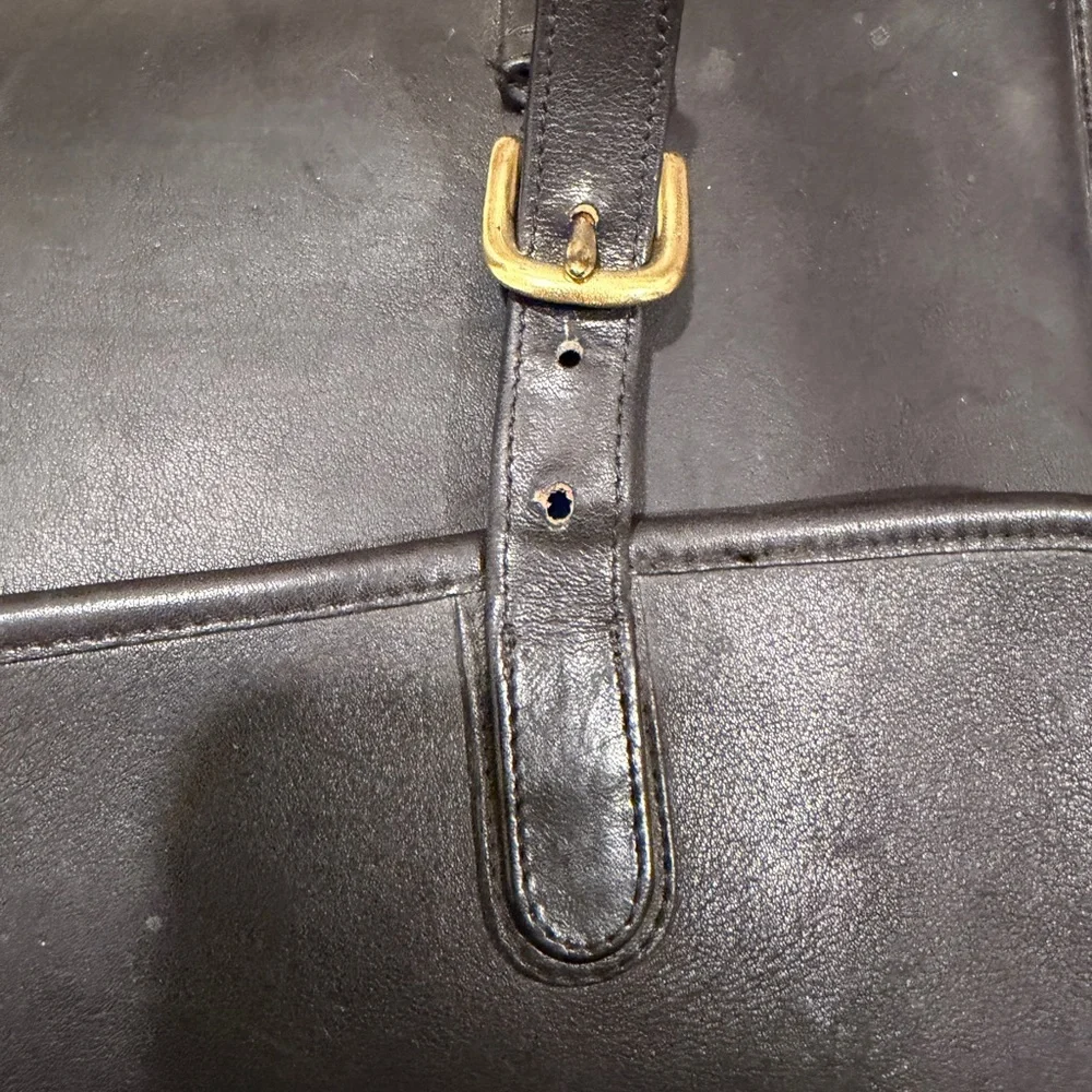 HP🌺RaRE COACH VINTAGE Classic Black Leather Briefcase